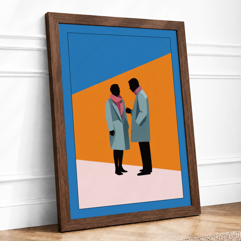 Business Conversation Modern - Framed Print, A1 - 84.1 x 59.4 cm, Walnut