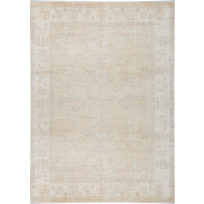 Tapis ivoire et chameau noué à la main de haute qualité
