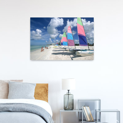 2000S Catamarans On Beach Marco Island Fl Usa Abstract Classic Colorful Beach Ocean Wall Art