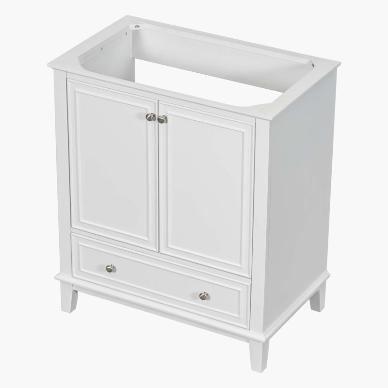 Meuble-lavabo polyvalent avec tiroirs et tablette réglable, améliorant l'espace de la salle de bain, Blanc