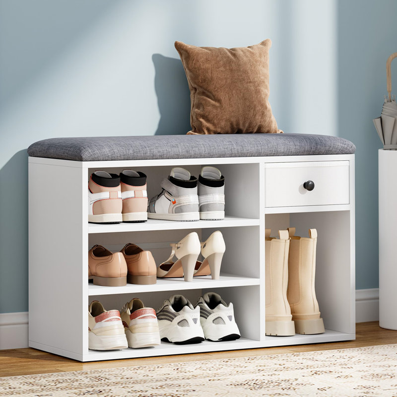 7 Pair Stackable Shoe Storage Bench