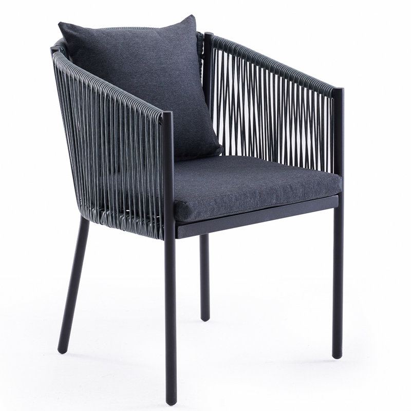 Ensemble de 2 chaises d'extérieur, chaises de patio, ensemble de chaises en osier de rotin avec coussins pour le jardin, la terrasse et la cour