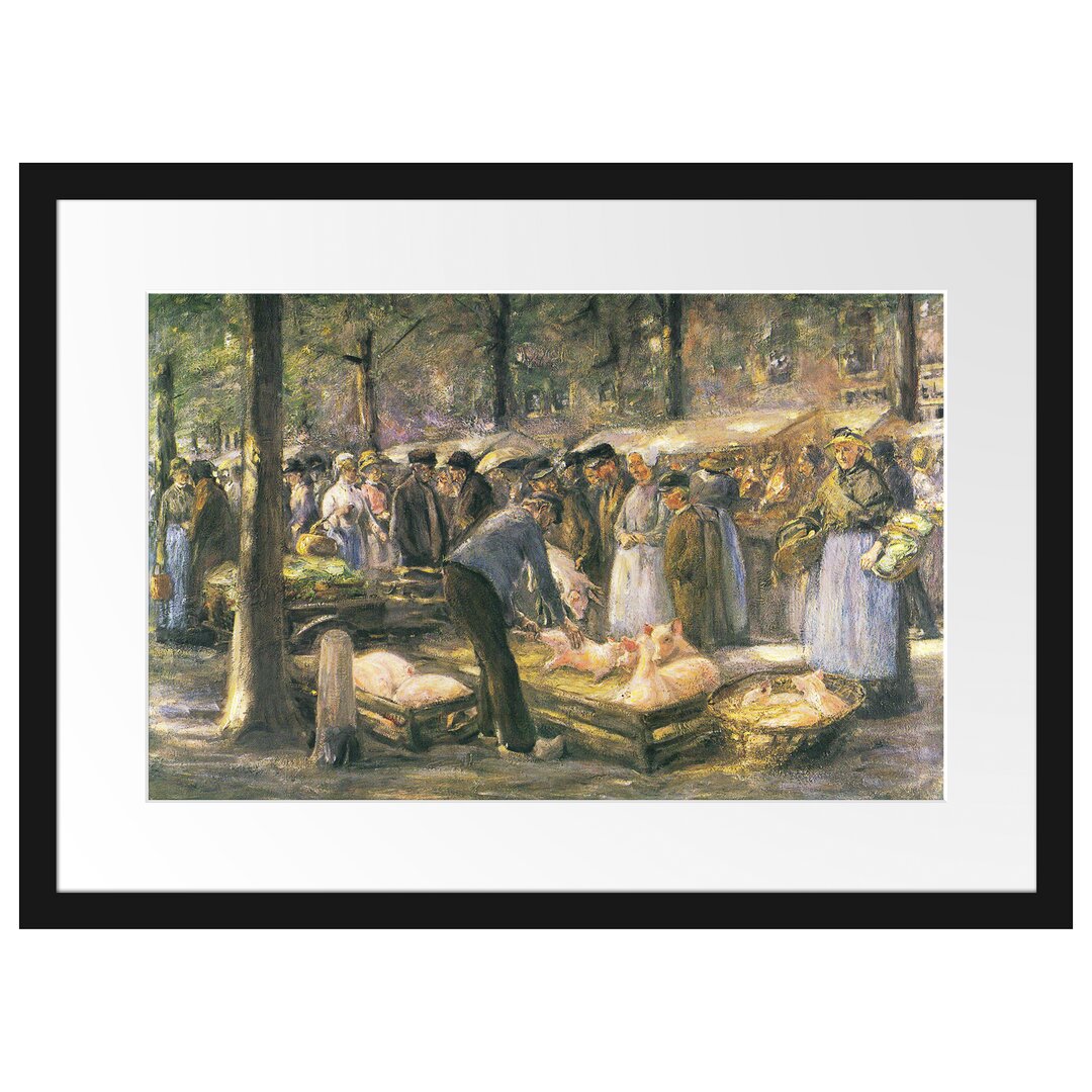 Gerahmter Kunstdruck Pig Market in Haarlem von Max Liebermann