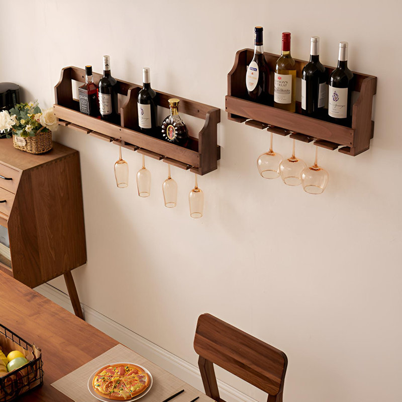 Solid Wood Wall-Mounted Wine Rack