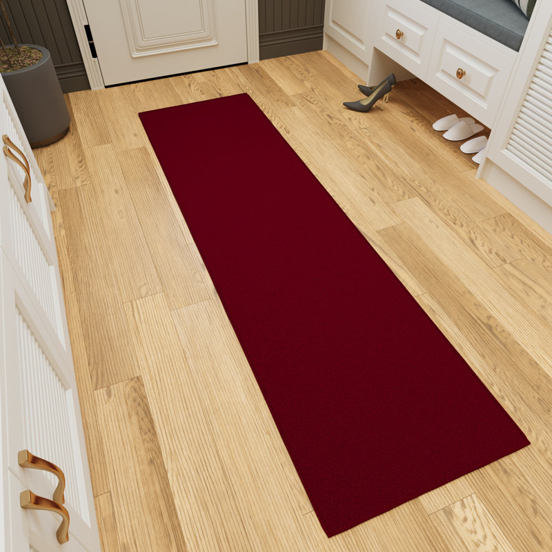 Emmy Red Indoor Runner Rug , Red, 1'8" x 4'5"