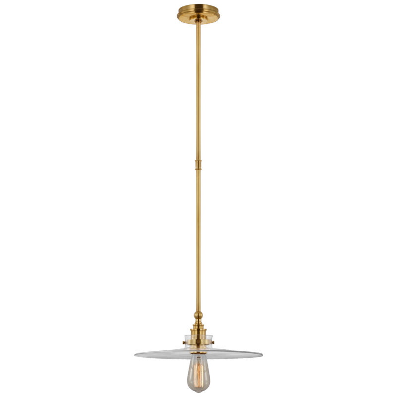 Parkington 1 - Light Pendant, Antique-Burnished Brass, Clear