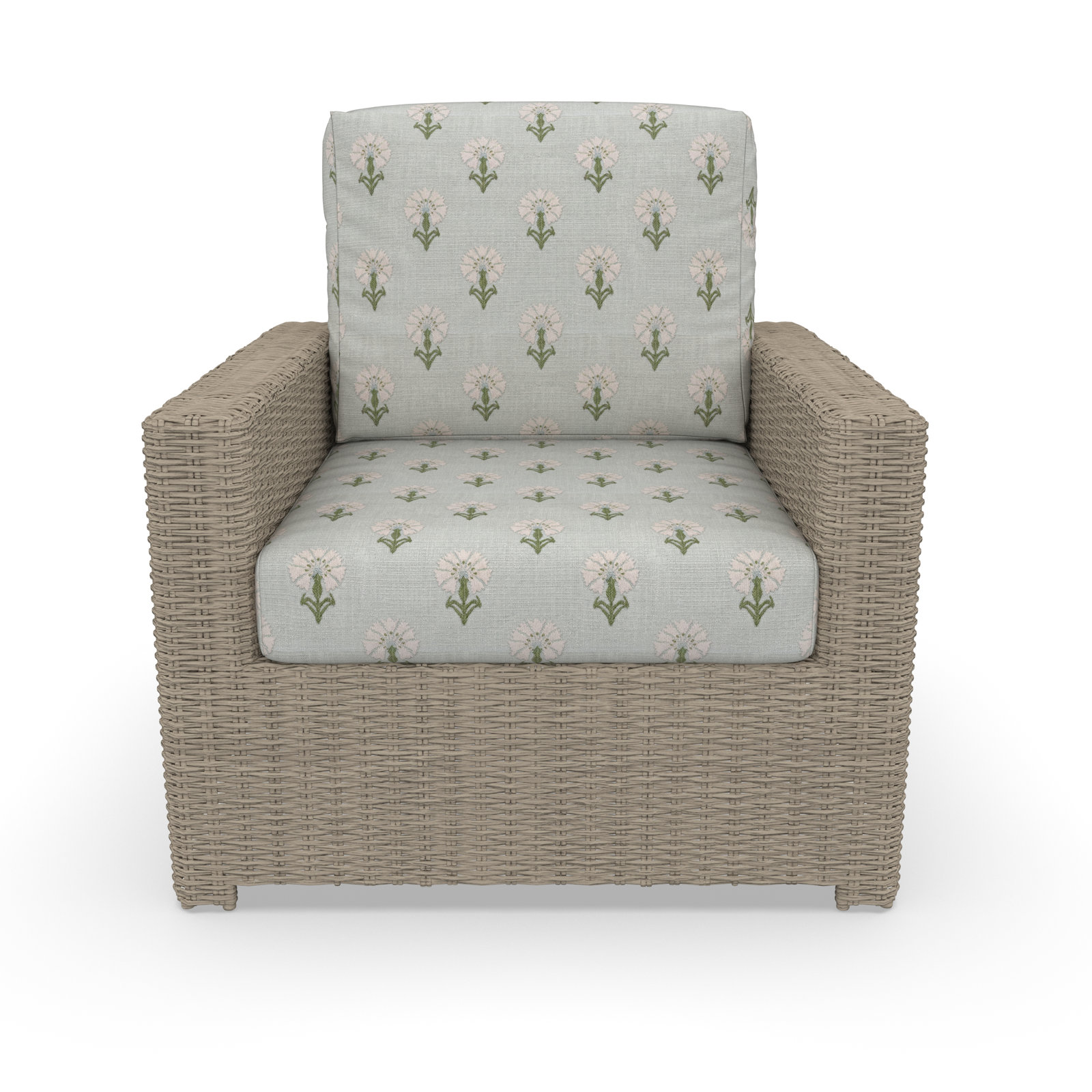 Outdoor Chair With Sunbrella Cushions, Mira Celeste