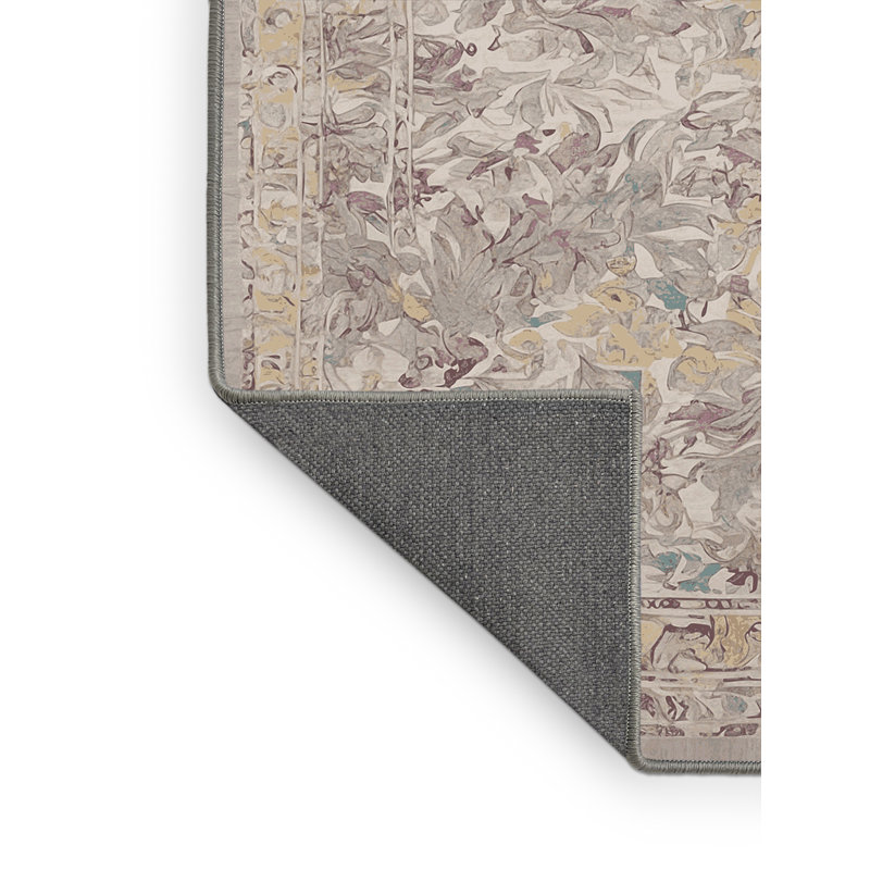 Tapis gris soyeux et moelleux, Carré 6 pi
