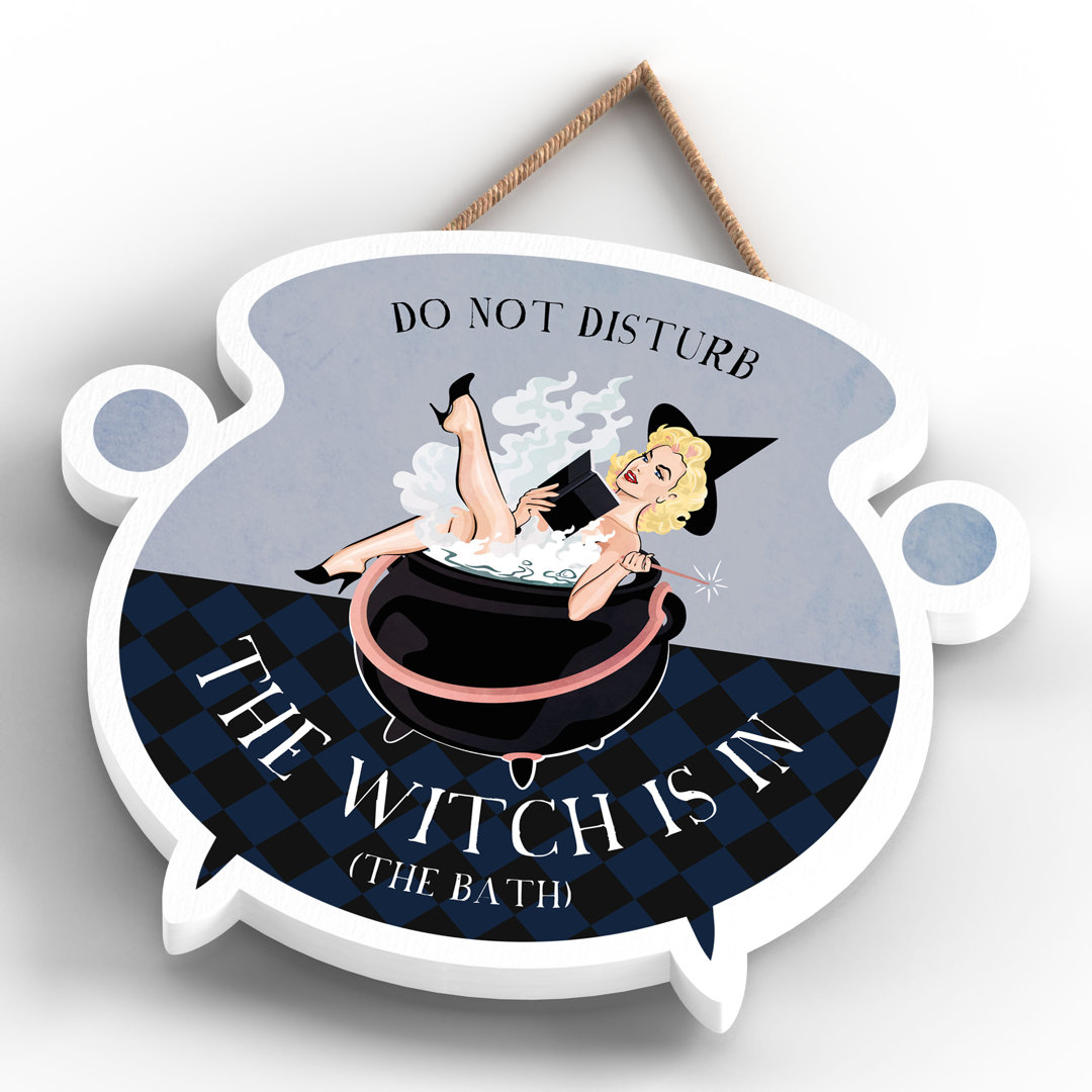 Do Not Disturb Witch Humour Wooden Cauldron Plaque Wall Décor