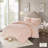 3-Piece Tufted Cotton Chenille Medallion Comforter Set Blush-113361313