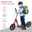Scooters pour enfants d'extérieur en acier rouge, 12,5 x 5,4 x 13,6 po, avec conception réglable