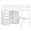 Lit mezzanine double en bois avec bureau, lit robuste avec garde-robe intégré, tablettes de rangement et tiroirs-341298691