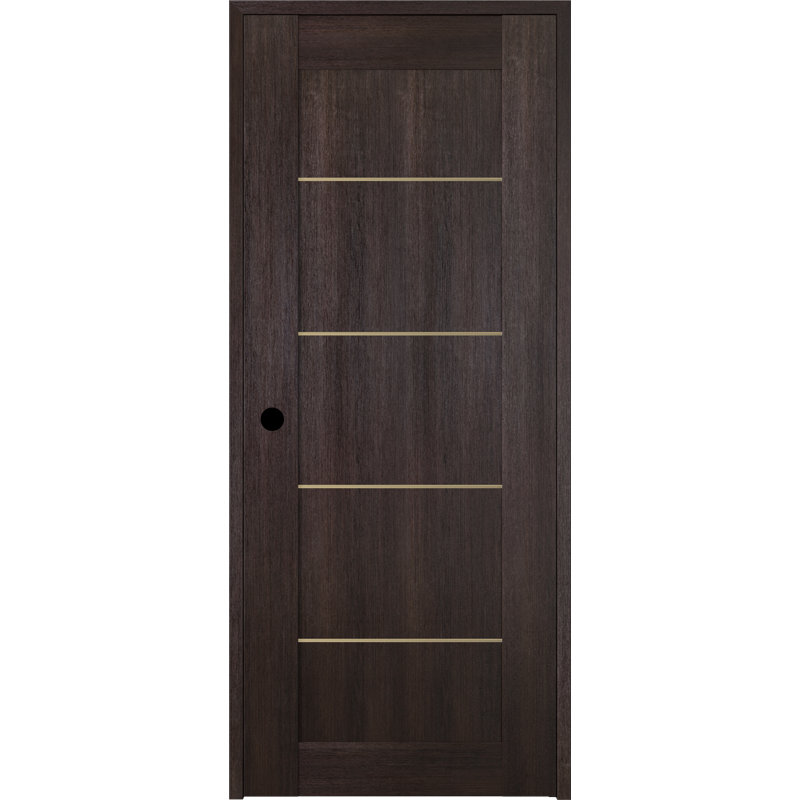 Porte standard à panneaux et en métal Avon 07 4H Gold, 31,75 po x 79,37 po, Chêne Veralinga, Droite