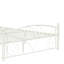 Structure de lit double en métal blanc, système de fleurs unique, bruit -, facile à assembler, tête de lit sans sommier nécessaire, convient au matelas de 8 pouces-1447276632