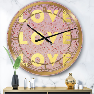 Love, Love, Love - Horloge murale glamour surdimensionnée