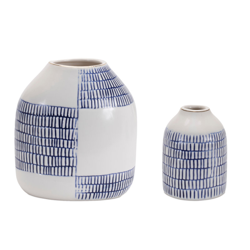 Vase en céramique gravé (ensemble de 2)