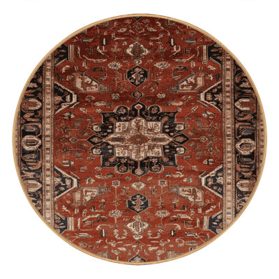 Machine Washable Persian Brown Area Rug