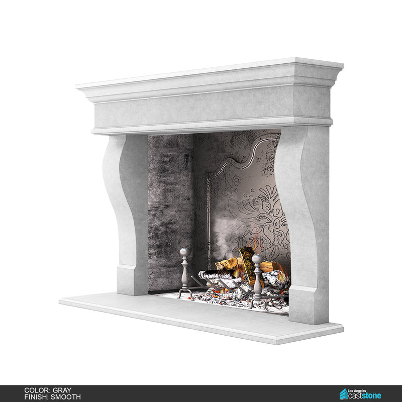 Lina Fireplace Surround, Smooth Gray