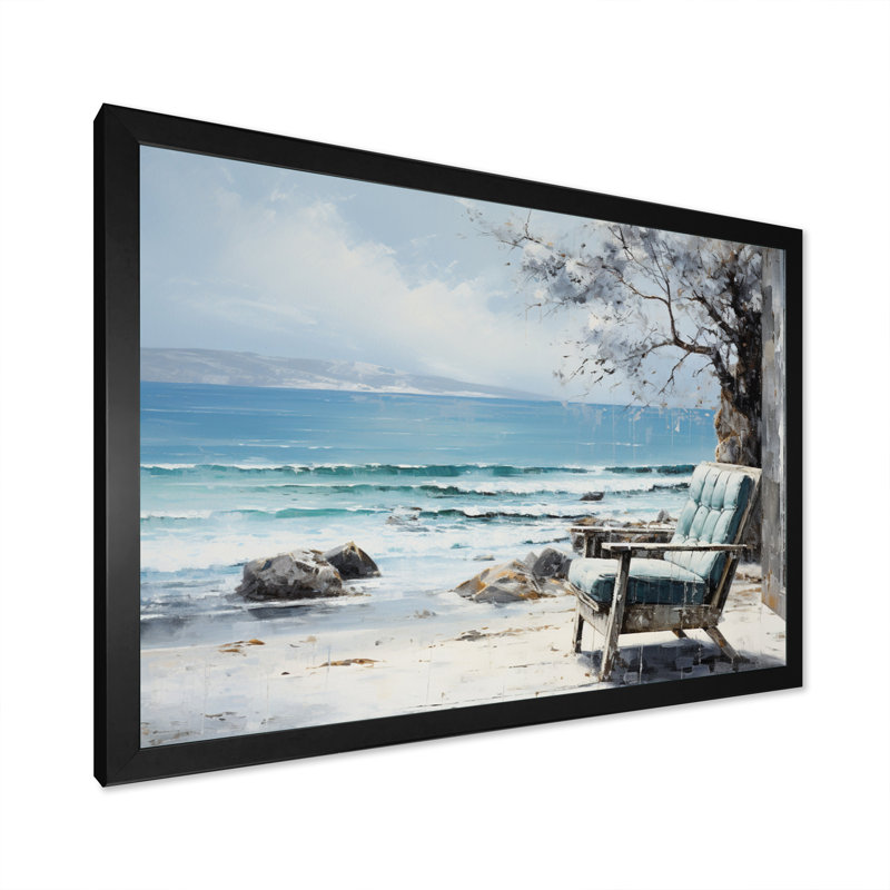 Coastalwindows Windows to the III - Imprimé, Cadre simple noir, H 12 po x l 20 po x P 1 po