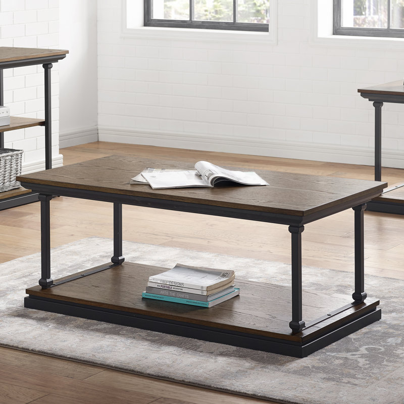 Kiven Single Coffee Table, Dark Oak