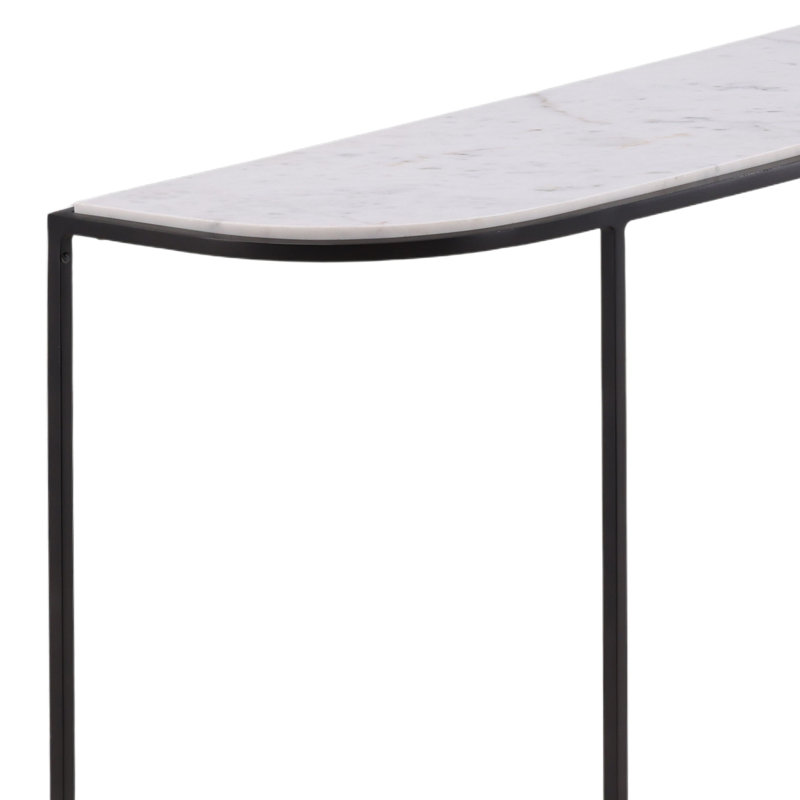 Brian 43" Wide Banswara Marble Console Table, White