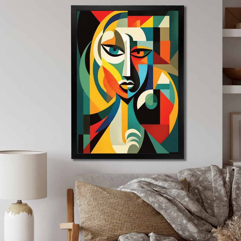 Reproduction d'art sur toile, "Abstract", H 44 po x l 34 po x P 1,5 po, Cadre simple noir
