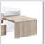 Table basse Verux avec finition brillante blanche avec rangement et table coulissante, parfaite pour les espaces de vie modernes