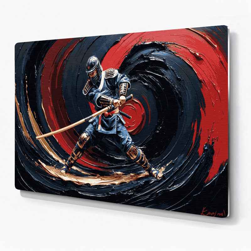 Art mural en métal Sports Kendo, H 20 po x l 20 po