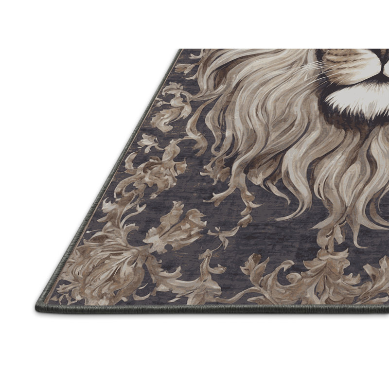 Tapis gris soyeux et moelleux, Rectangle 7 pi x 9 pi