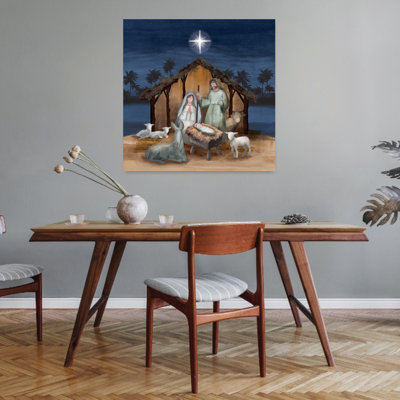 Starry Night Nativity 1 Piece Wrapped Canvas Wall Art
