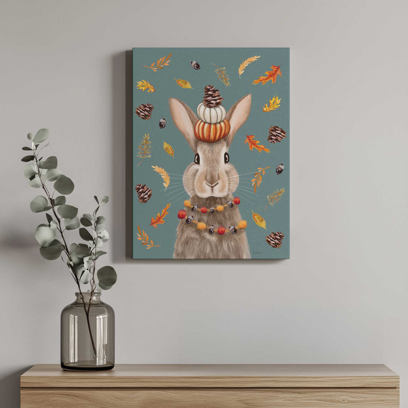 «Fall Rabbit» par Elizabeth Tyndall, reproduction d'art, L 18 po x H 24 po, Ne s’applique pas, Toile non encadrée