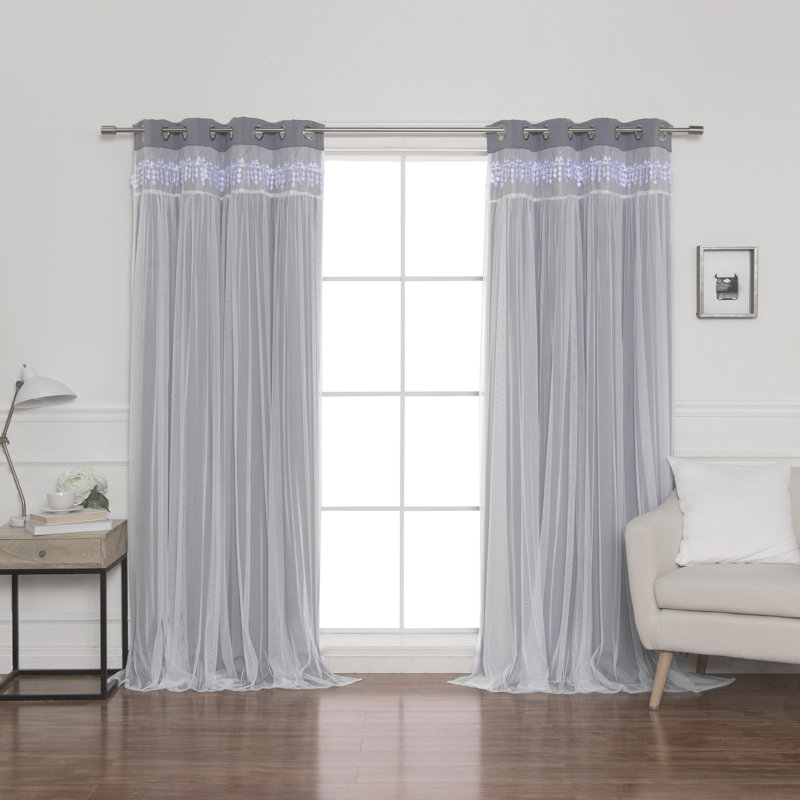 Loar Room Darkening Thermal Curtain Panels, Gray, 52" W x 96" L