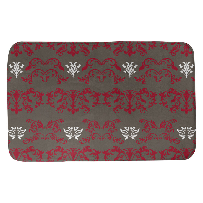 Tapis pour salle de bain Tampa Bay Football Baroque, l 21 po x L 34 po, Rouge / étain / blanc