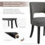 Chaise de salle à manger en lin avec pieds en bois massif-305128209-307975351
