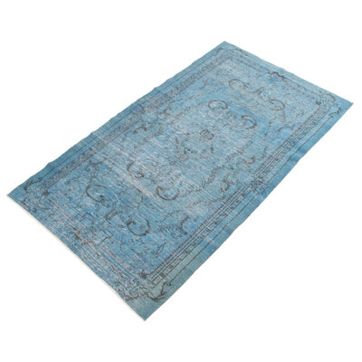 Tapis transitionnel de couleur bleu clair 5 pi 2 po x 9 pi 1 po