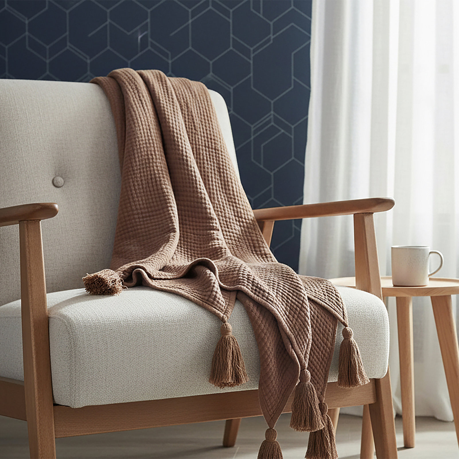 100% Cotton Throw, Mocha