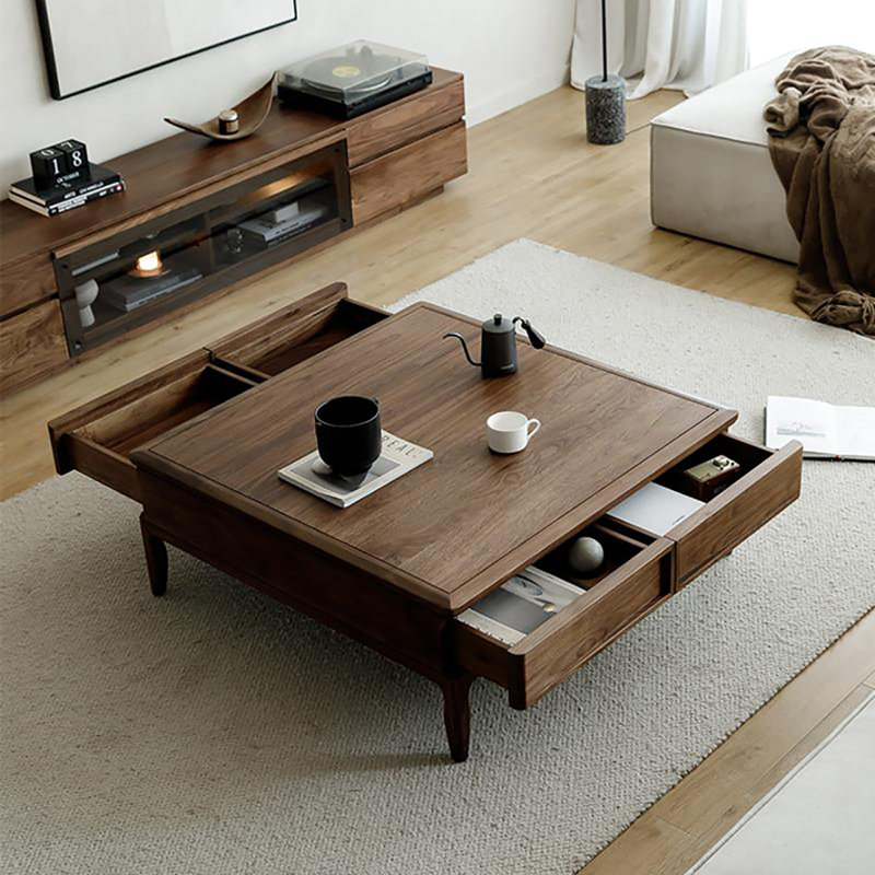 Light luxury coffee table, 15.4" H x 39.4" L x 39.4" W