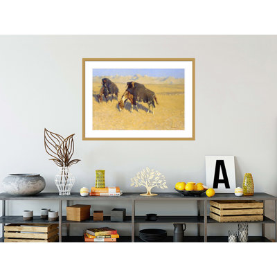 Indians Simulating Buffalo by Frederic Remington -Framed Giclee Print