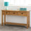 Console en bois de pin massif Millwood Pines, canapé rustique de style campagnard avec tiroirs de rangement et tablette ouverte, table d'appoint étroite pour le vestibule et le couloir