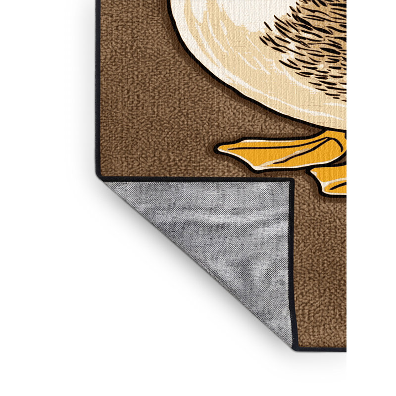 Washable Gadwall Birds Area Rug, Rectangle 3' x 5'