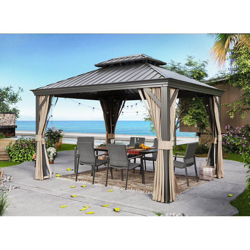 12' x 10' Metal Patio Gazebo, 10 Ft. X 12 Ft.