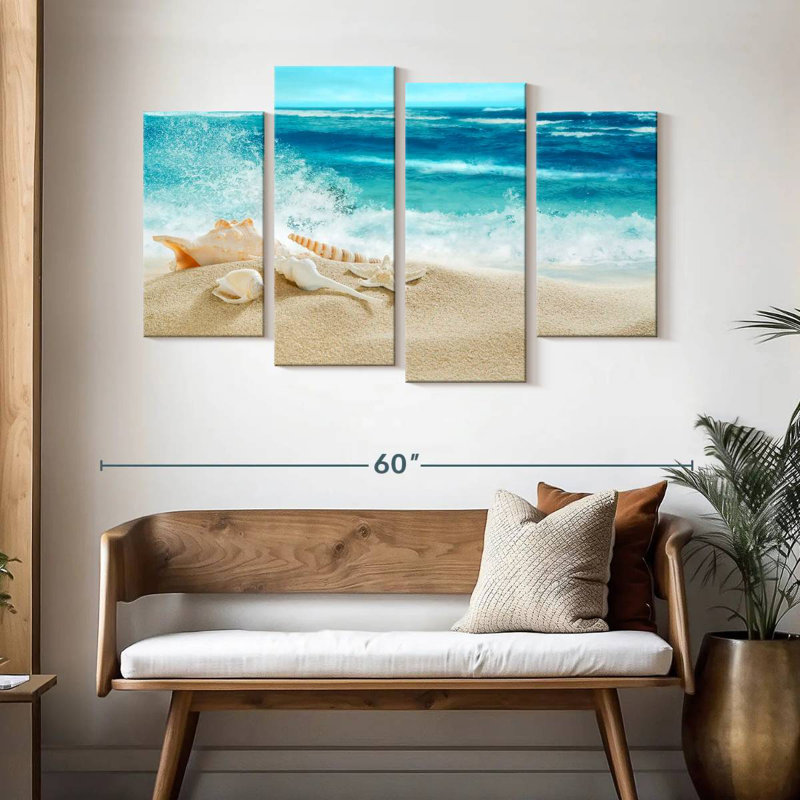 Shells On The Beach, H 32 po x l 52 po