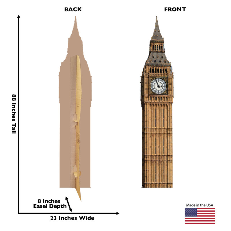 88'' Big Ben Clock Tower Cardboard Standup