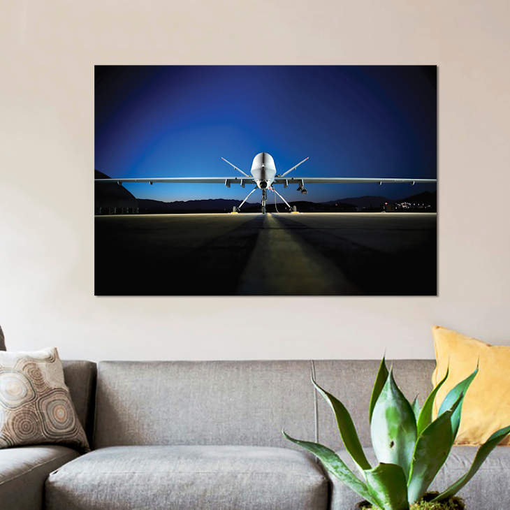 « an mq-9-reaping on the flight line », reproduction d’impression sur toile, H 8 po x l 12 po x P 0,75 po, Toile tendue