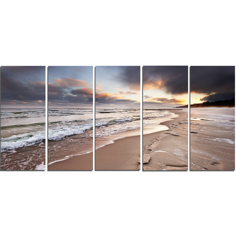 Coastal Sunset Canvas Print in 5 Panels, 60" x 28"