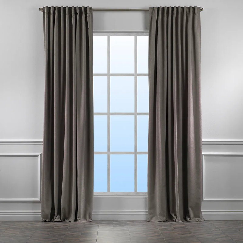 Extra Long & Extra Wide Decorative Curtain Single Panel, 140cm Width x 200cm Drop, Stone