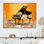 Impression sur toile, "Orange Piano Modernist Melody"