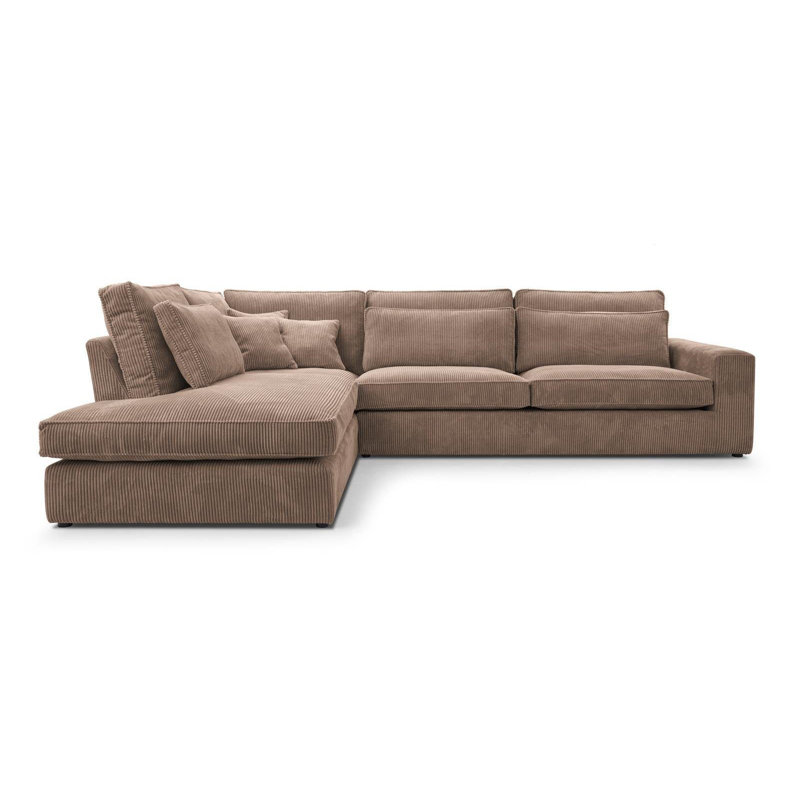 Rahshad 6 Seater Sofa & Chaise, Brown, Left Hand Facing