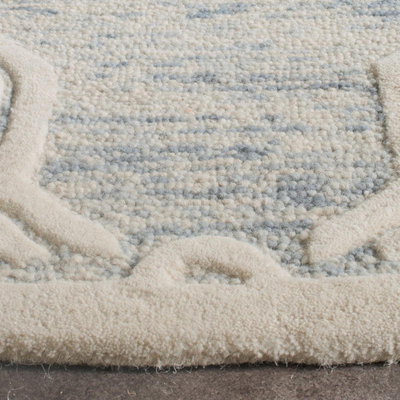 Cannen Hand Tufted Wool Geometric Rug, Square 6'