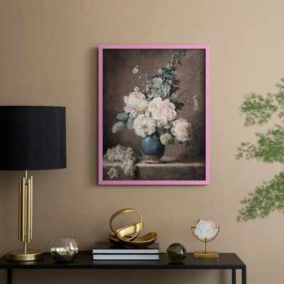 Vintage Floral Print XCVII Framed Print - Solid Wood